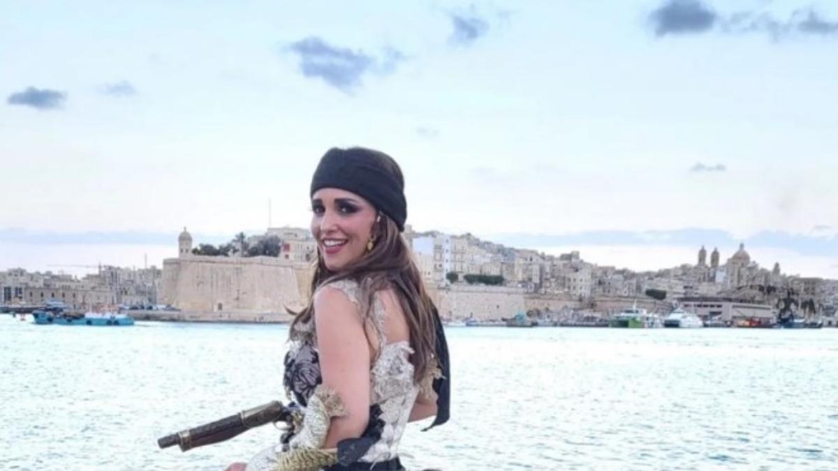 Paula Echevarría, en una fiesta temática pirata en Malta