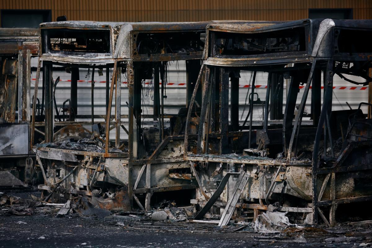 Aftermath after a third night of riots between protesters and police in France