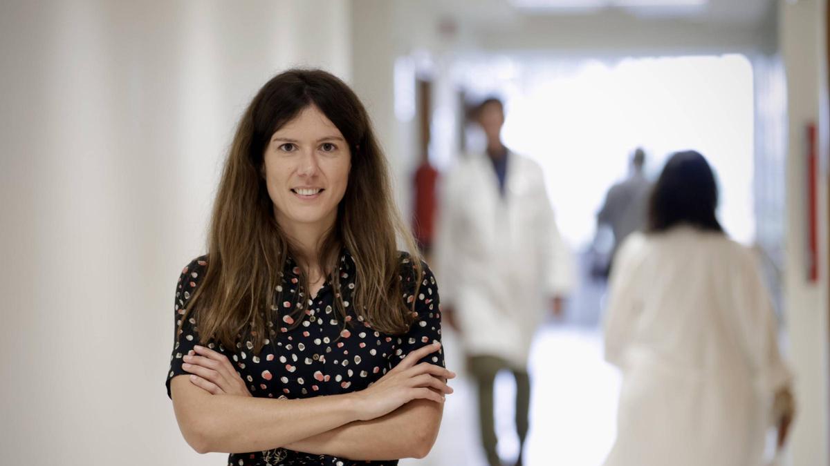 Alba González de la Roz, este viernes, en el Hospital de Cabueñes.