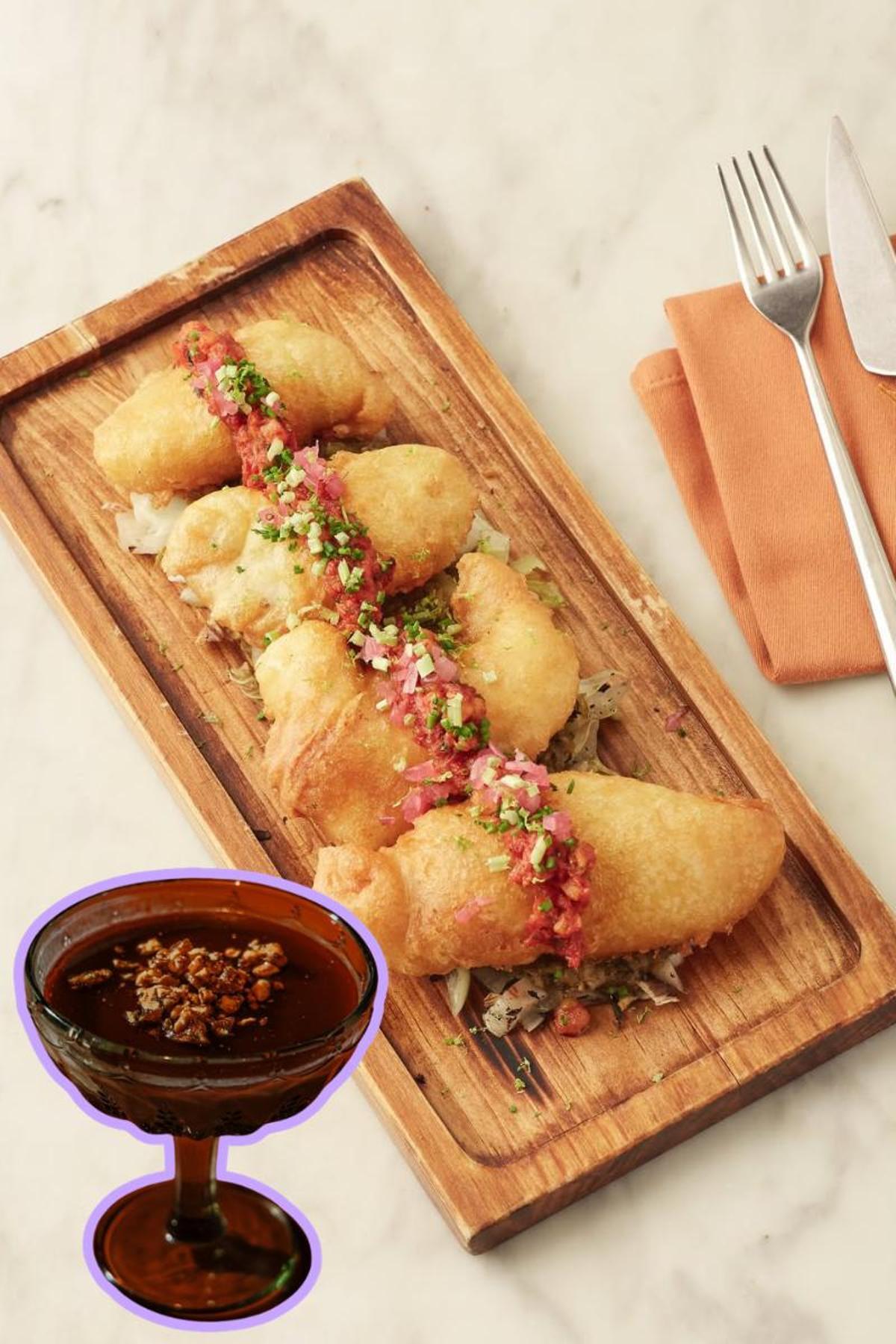 Plato y cóctel de PERSIMMON’S