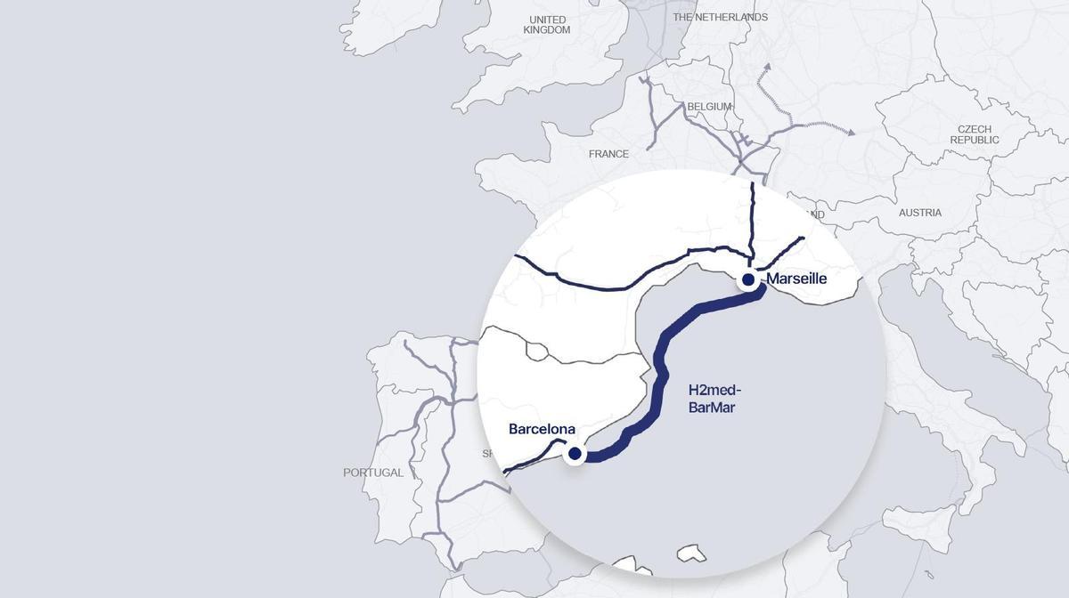 Mapa de la ruta Barmar Barcelona-Marsella.