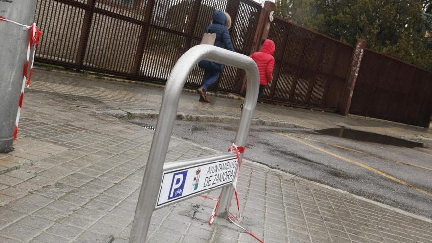 Un aparcabicis instalado en Zamora.