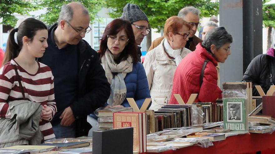 Els visitants buscant llibres a les parades