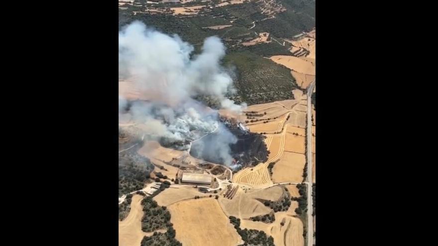 Controlado el incendio agrícola y forestal de Sanaüja, en la Segarra
