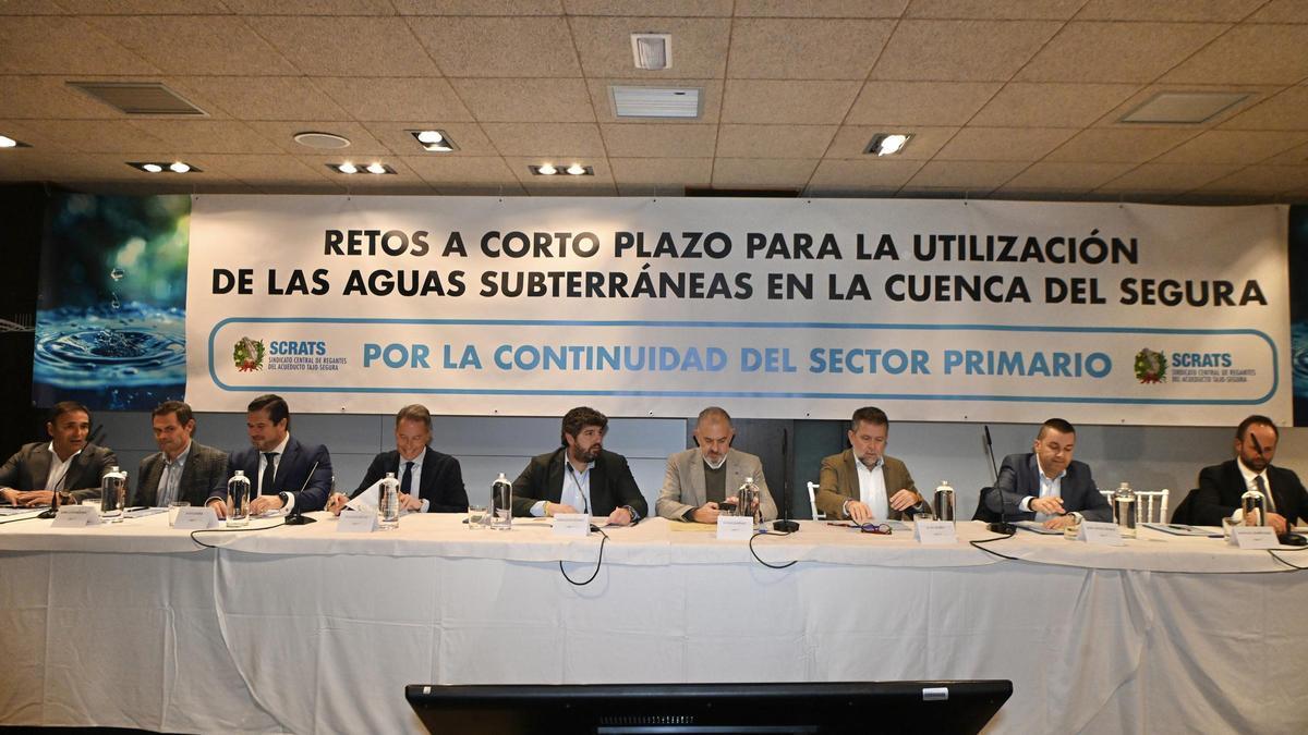 Asamblea del Sindicato Central de regantes del Acueducto Tajo-Segura, celebrada en Lorca hace unos días.
