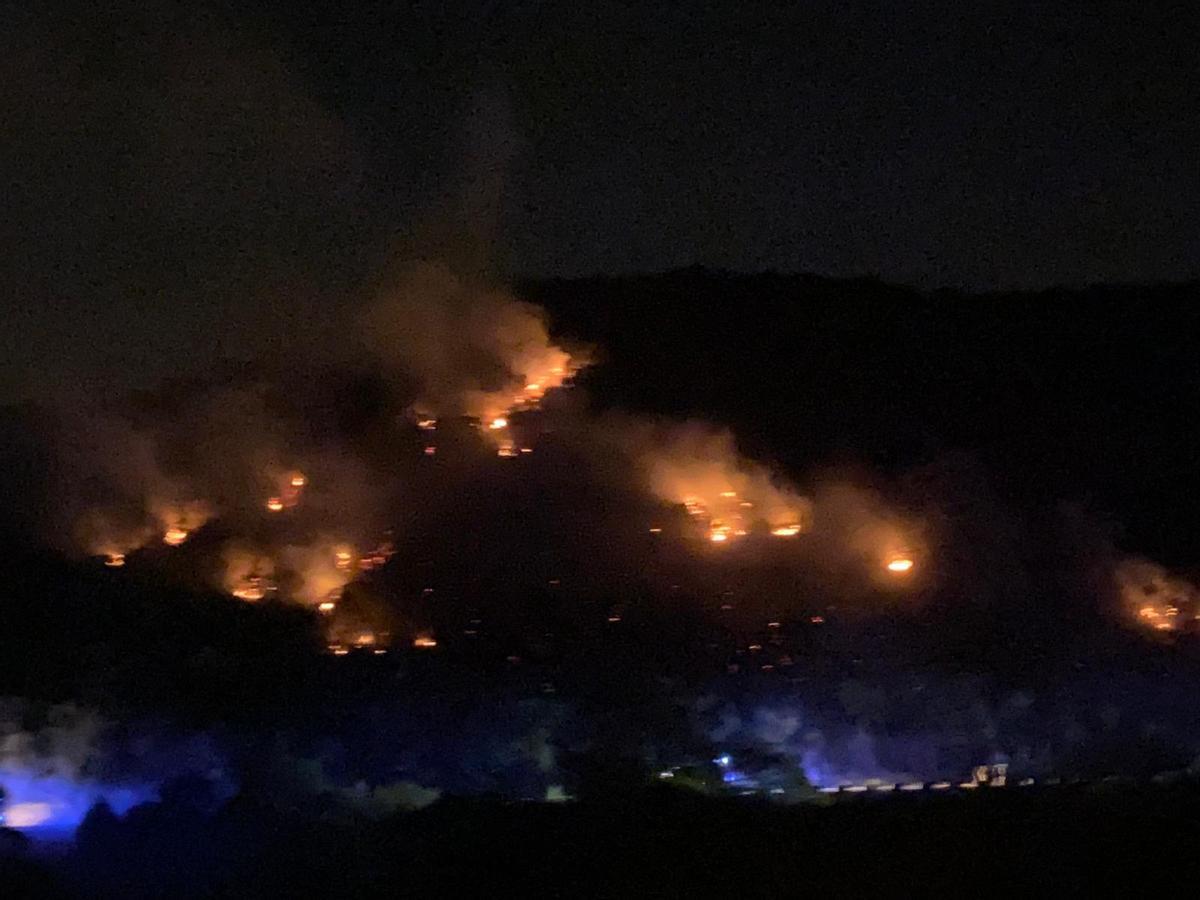 Imagen del incendio en la Sierra de Córdoba