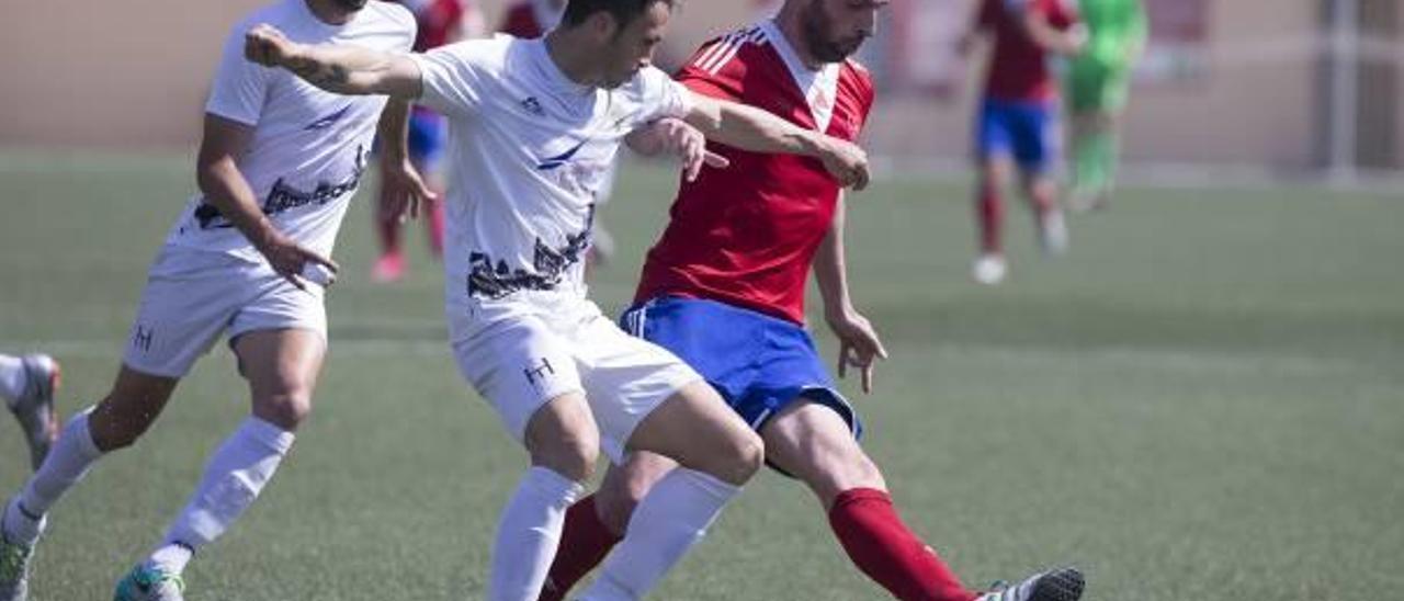 El Olímpic en el partido contra el Borriol, el pasado domingo en el feudo castellonense.