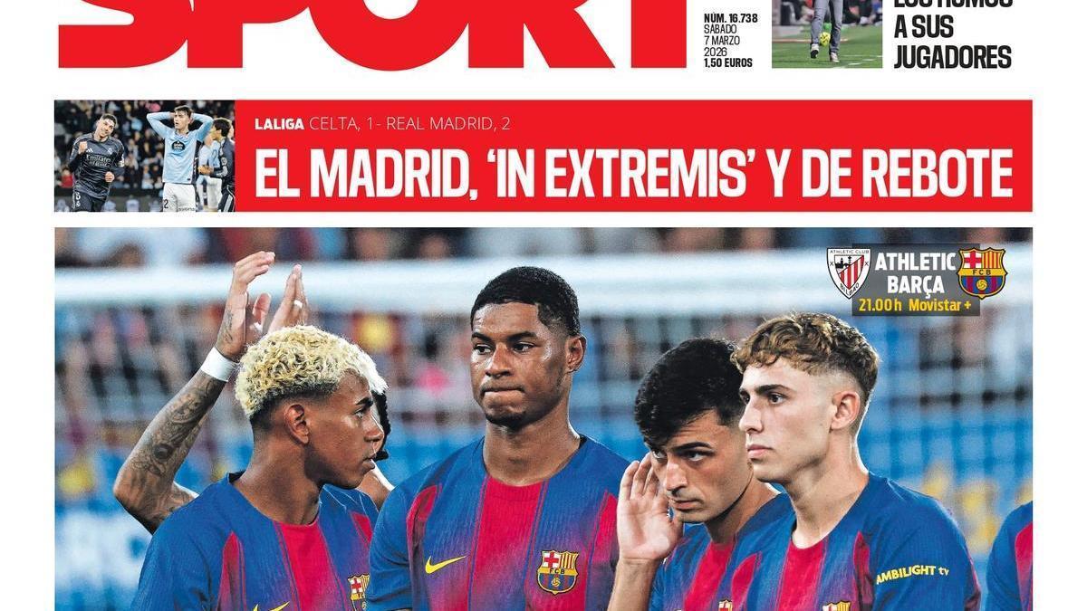La portada de SPORT de hoy sábado, 7 de marzo de 2026