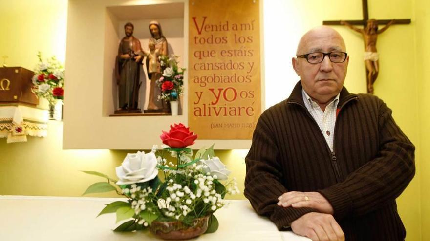 José Aurelio Llorens, en la parroquia de la Sagrada Familia de Contrueces.