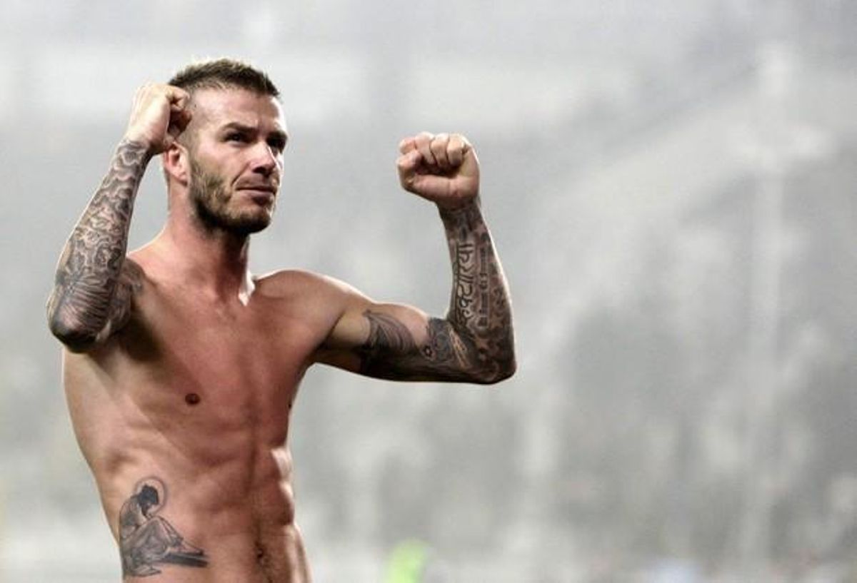 David Beckham celebra una victòria del Milan, el gener del 2010, a Torí. David Beckham celebra una victòria del Milan, el gener del 2010, a Torí.