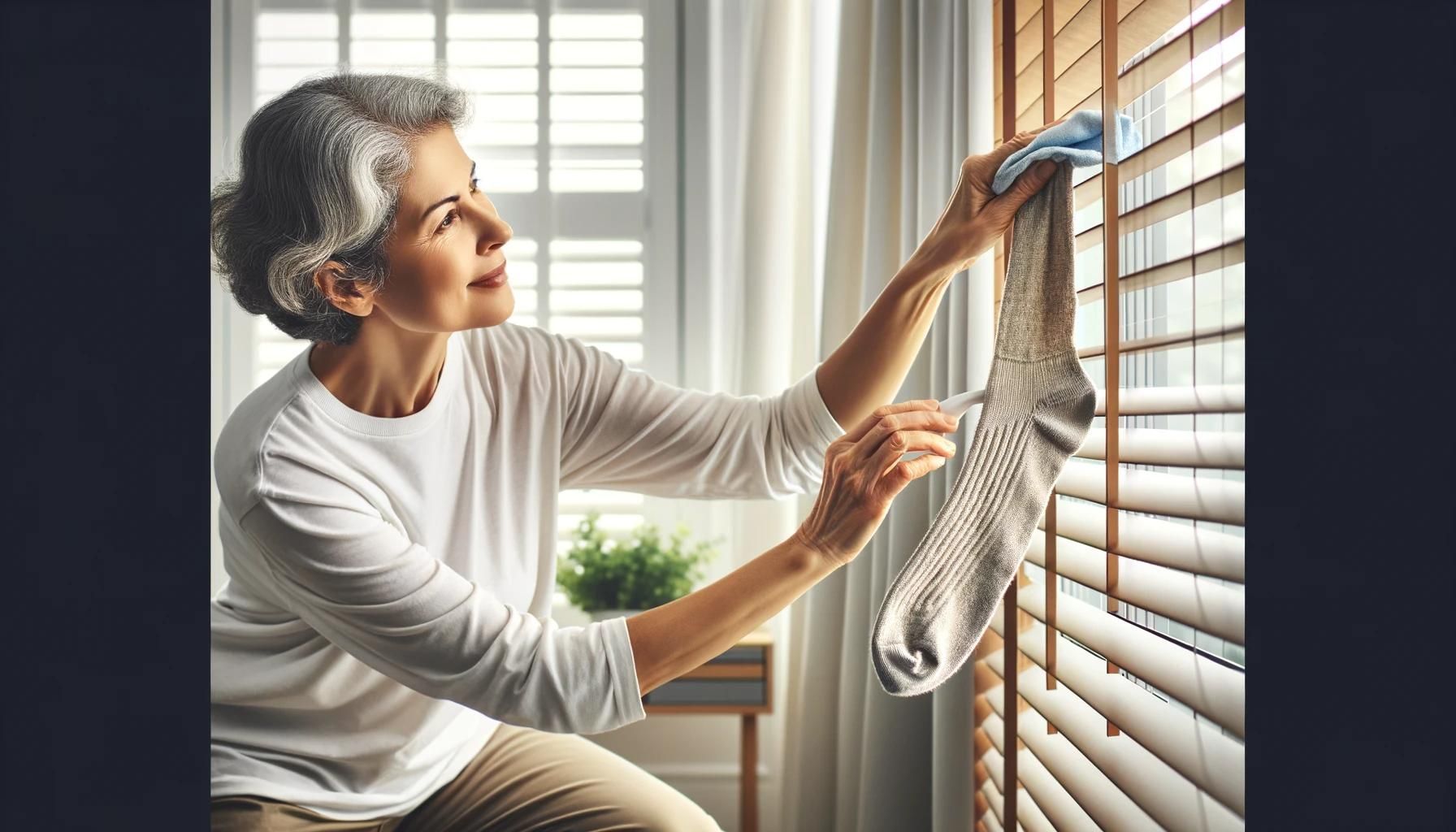 ¿Limpiar las persianas con un calcetín?