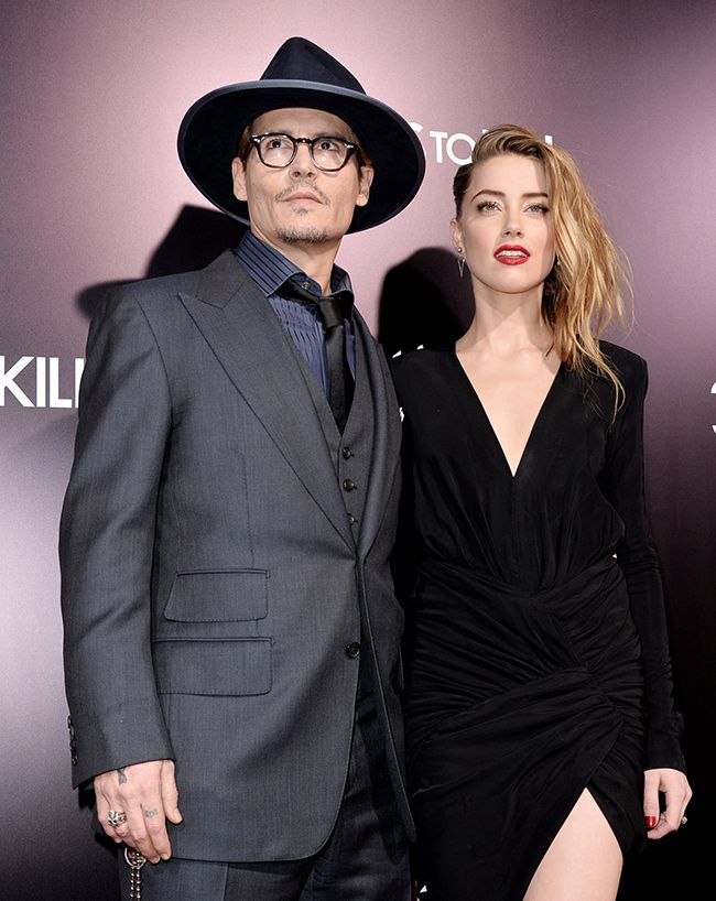 Johnny Depp y Amber Heard en una premiere en Los Ángeles