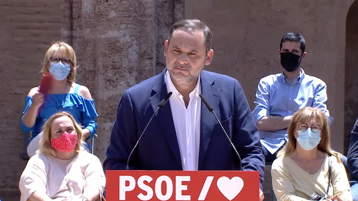 José Luis Ábalos, en un acto del PSPV este domingo en Valencia