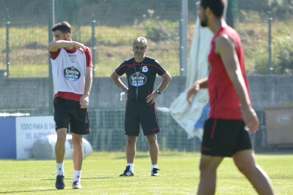 Sesión del Dépor antes de medirse al Sporting