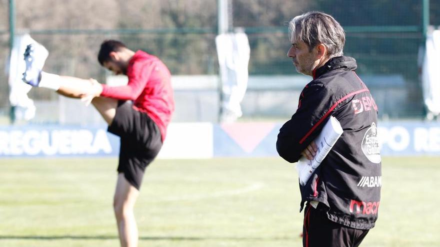 Natxo González en el entrenamiento de este jueves.