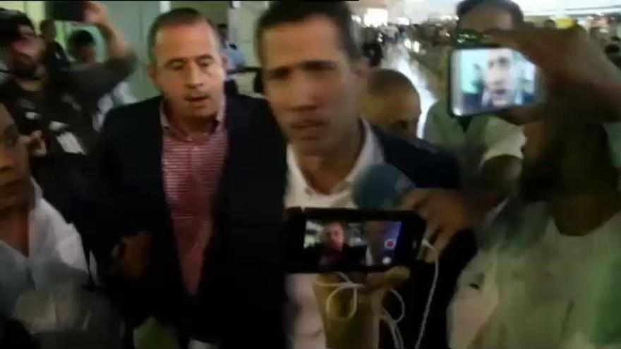 Juan Guaidó aterriza en Venezuela