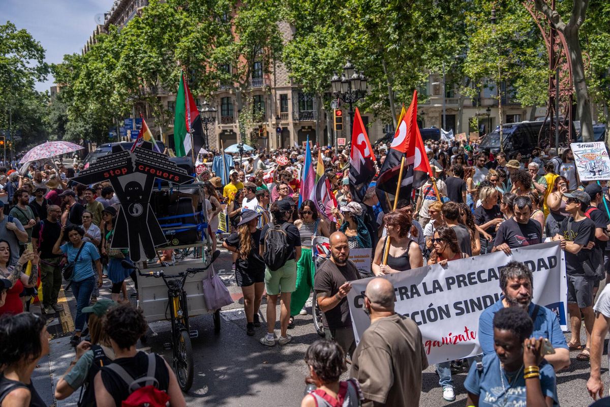 Manifestación en Barcelona por el decrecimiento turístico