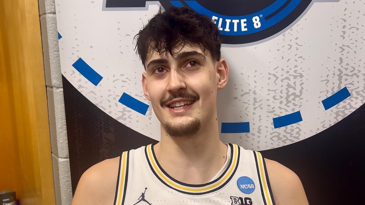 Aday Mara, en el vestuario tras el partido.