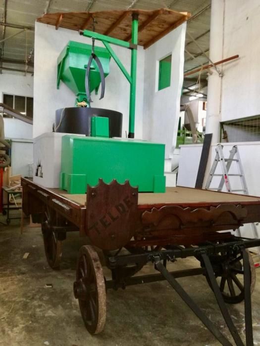 Telde rescata la tradición de los molinos de agua en su carreta para el Pino