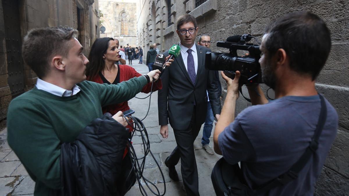 Carles Mundó al finalizar la reunión de Govern.