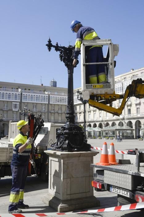 Reponen la farola que hirió a un turista