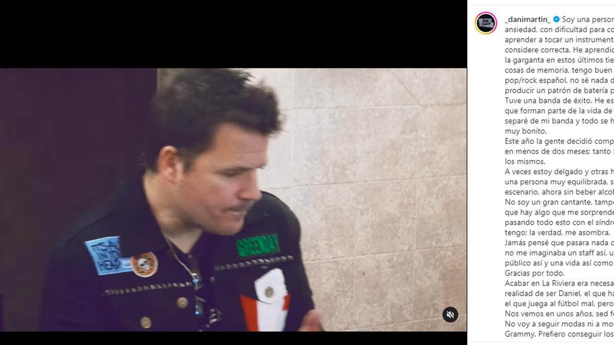 Dani Martín se sincera sobre su estado de salud: "A veces estoy delgado y otras hinchado"