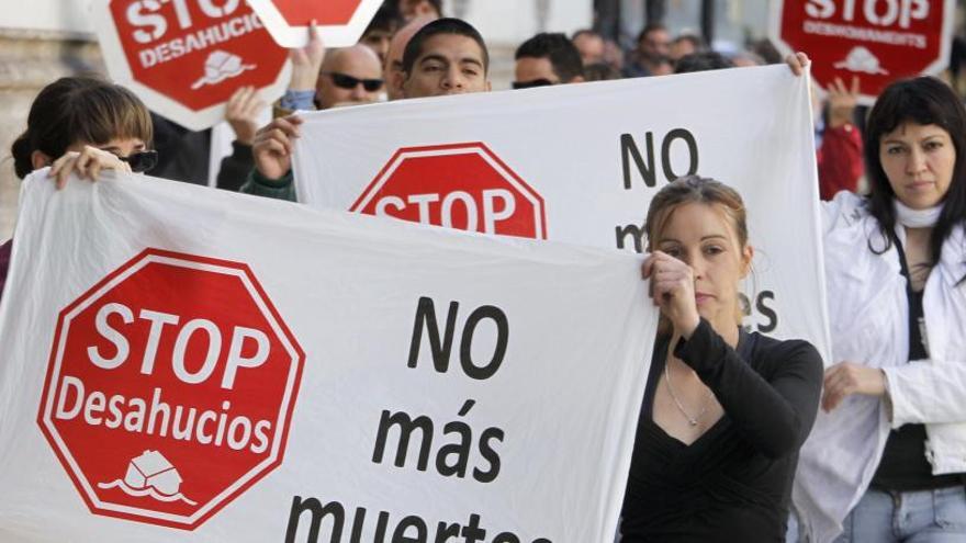 Protesta de la plataforma contra los desahucios.