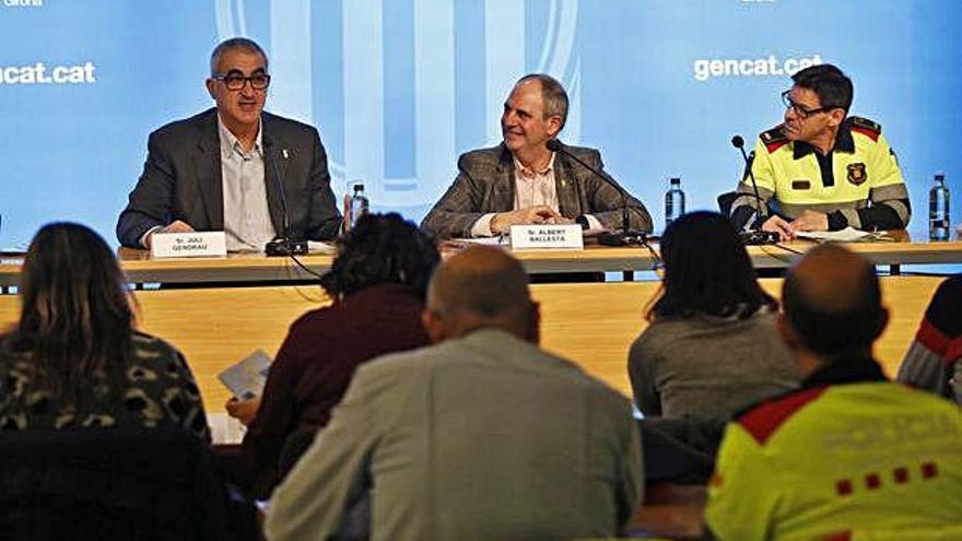 Un moment de la roda de premsa de balanç de la sinistralitat ahir a Girona.