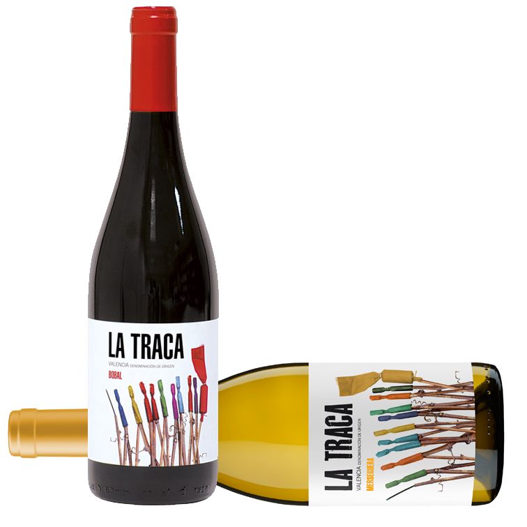 La marca La Traca se comercializa en dos referencias: vino tinto y vino blanco.