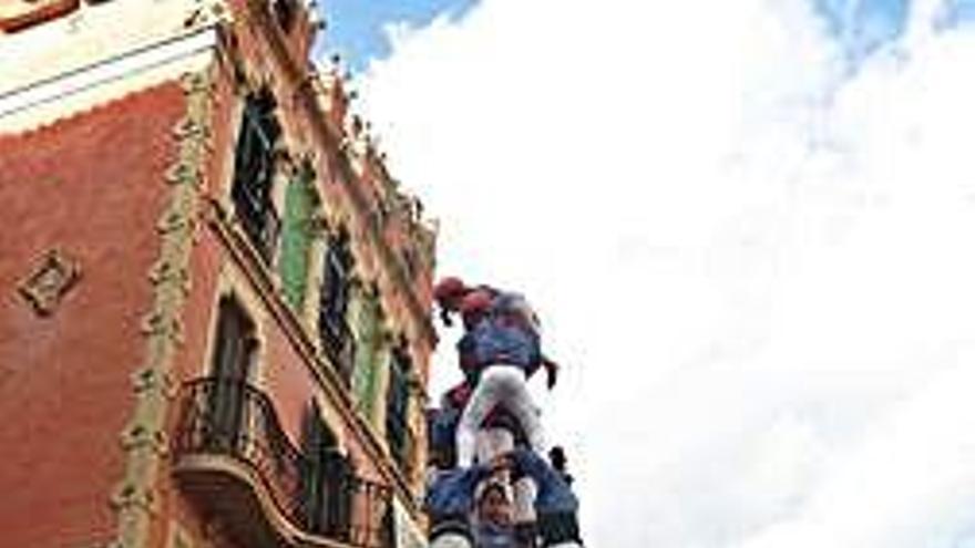 Un dels castells més celebrats dels que es van fer ahir a la tarda.