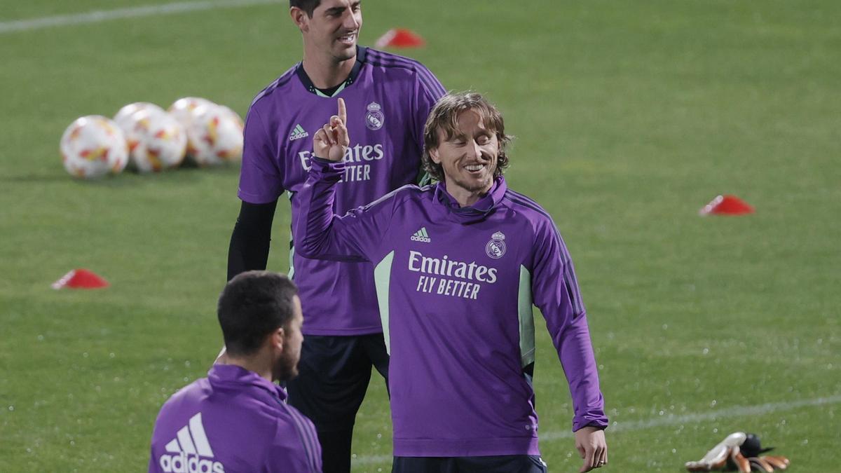 Luka Modric, en un entrenamiento con el Real Madrid en Riad (Arabia Saudí).
