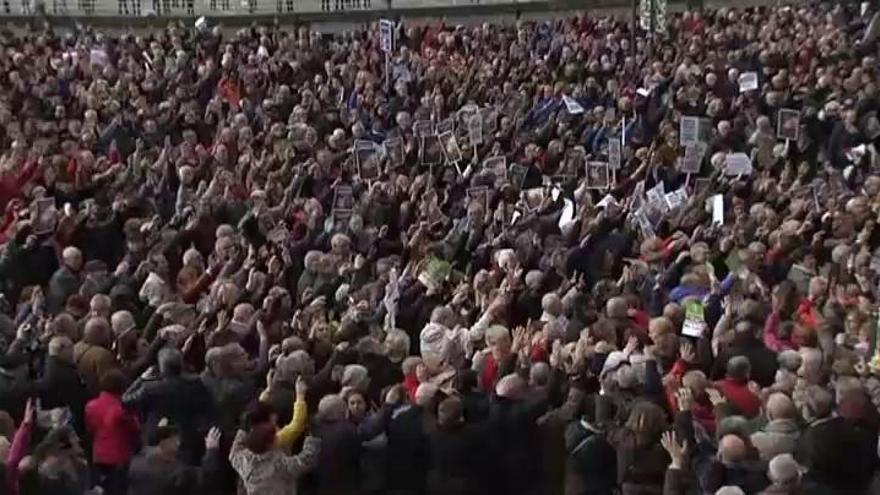 Multitudinarias protestas por toda España de los pensionistas