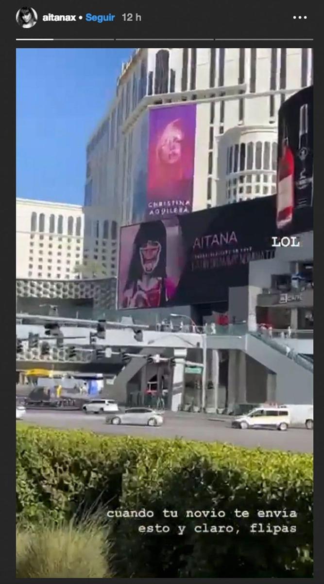 Aitana sale en los luminosos de Las Vegas