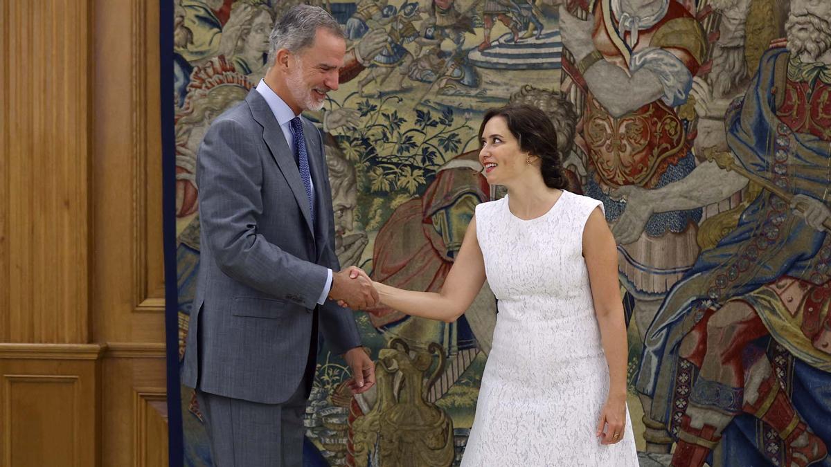 Felipe VI e Isabel Díaz Ayuso.