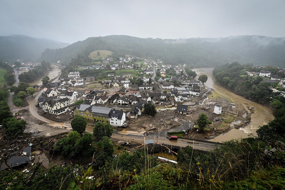La localidad alemana de Schuld, gravemente dañada tras las fuertes lluvias y las inundaciones.