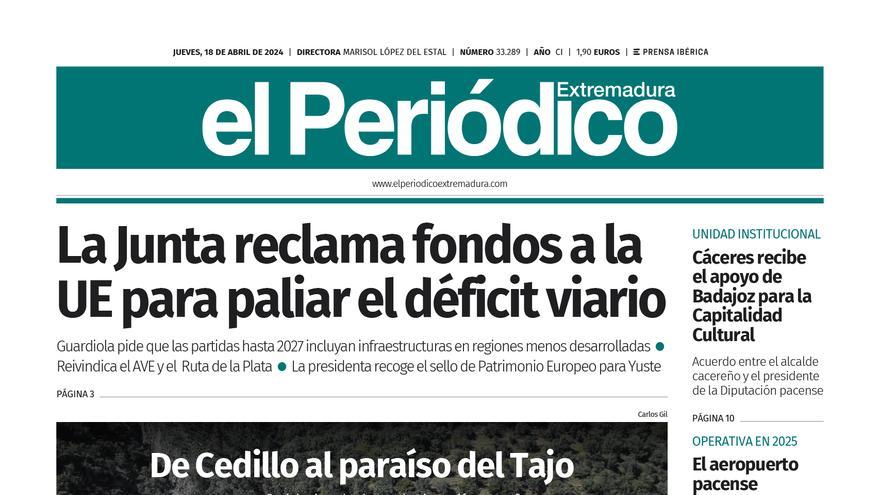 Consulta la portada correspondiente al día 18 de abril de 2024