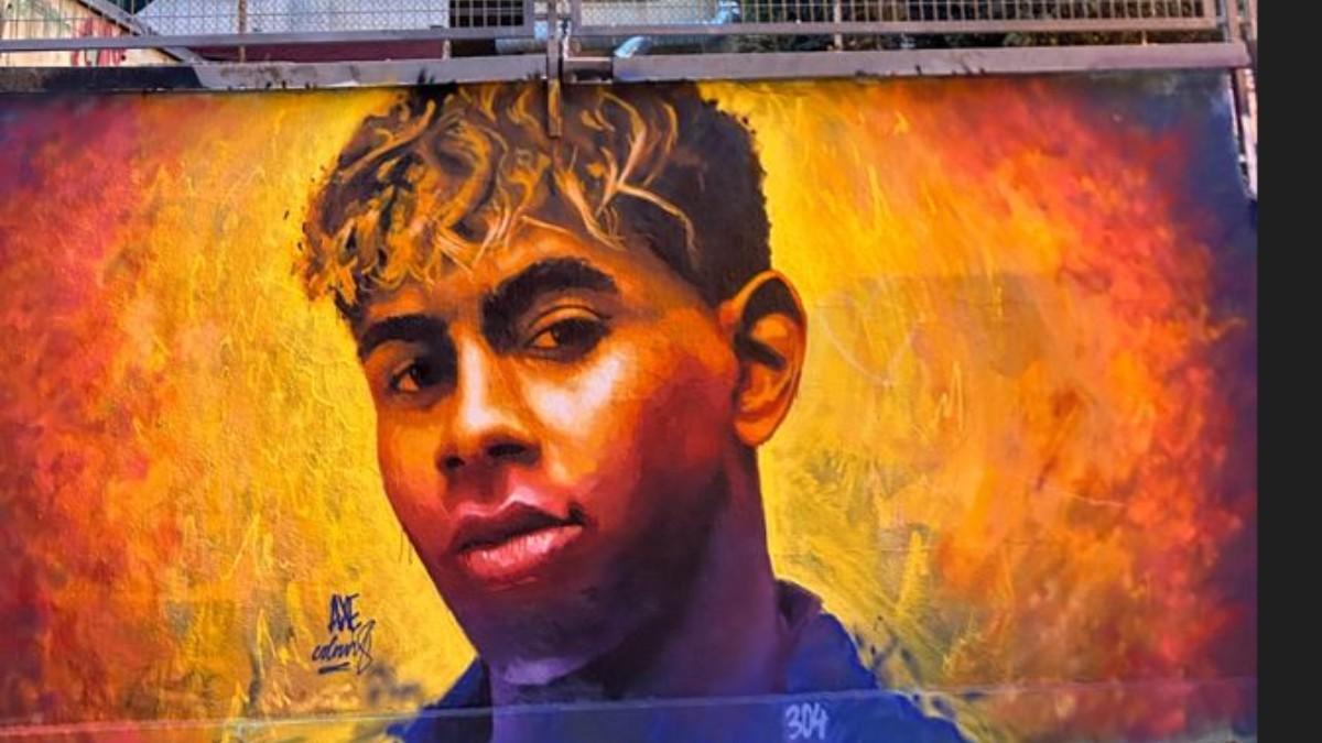 Lamine Yamal es protagonista en un mural de Adrià Bosch