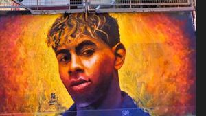 Lamine Yamal es protagonista en un mural de Adrià Bosch