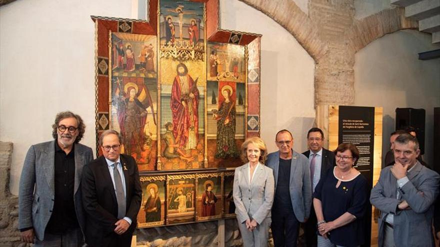 Torra bendice la llegada al museo de Lérida de un retablo aragonés