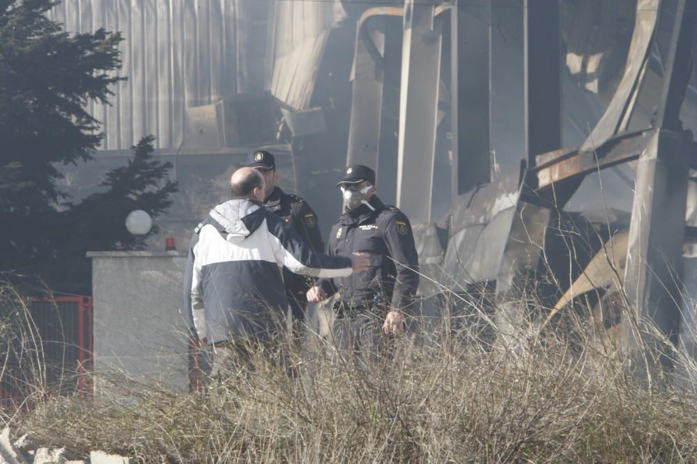 La zona del incendio, 24 horas después del siniestro.