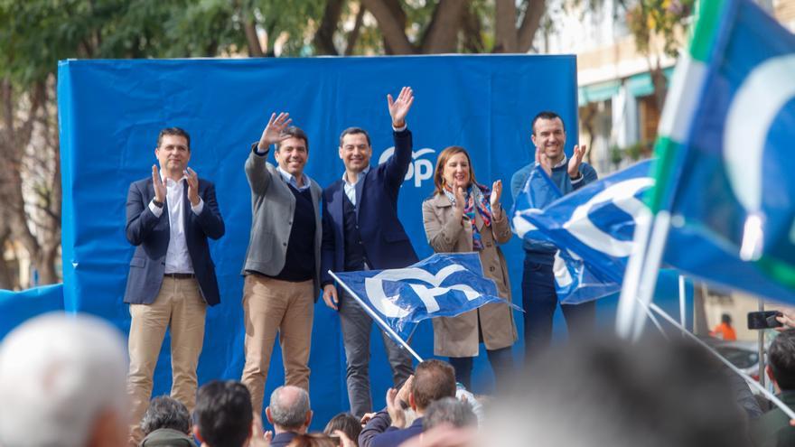 Mitin del PP en Alfafar con el presidente de Andalucía, Juanma Moreno