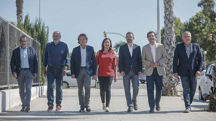 Los candidatos al Govern Yllanes, Ensenyat, Campos, Armengol, Pérez-Ribas, Company y Font.