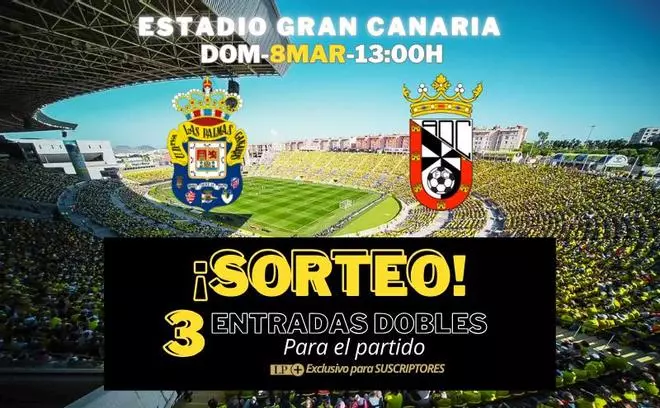 LA PROVINCIA sortea 3 entradas dobles entre sus suscriptores para el próximo partido de la UD Las Palmas