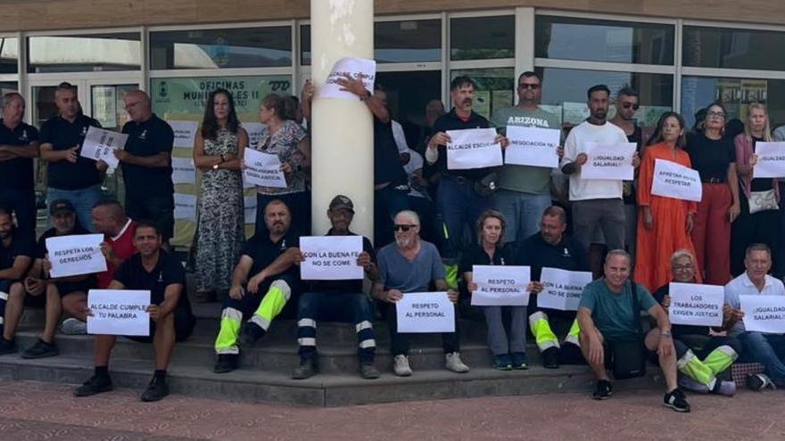 Protesta de trabajadores municipales de Santa Lucía de Tirajana