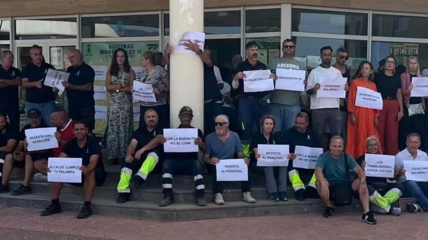 Protesta de trabajadores municipales de Santa Lucía de Tirajana