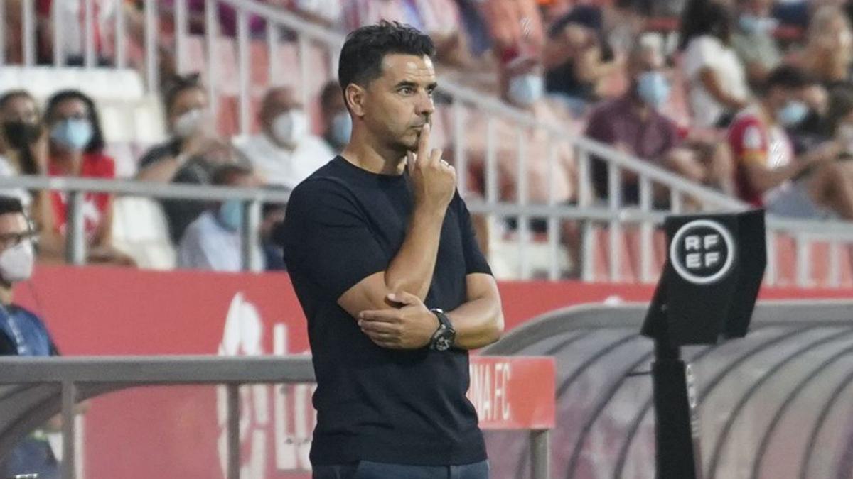 Míchel en un partit del Girona a Montilivi