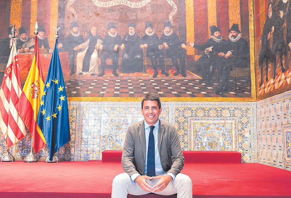 Mazón, en el Saló de Corts del Palau de la Generalitat.