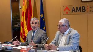 Jaume Collboni y Antonio Balmón, en una rueda de prensa del AMB.