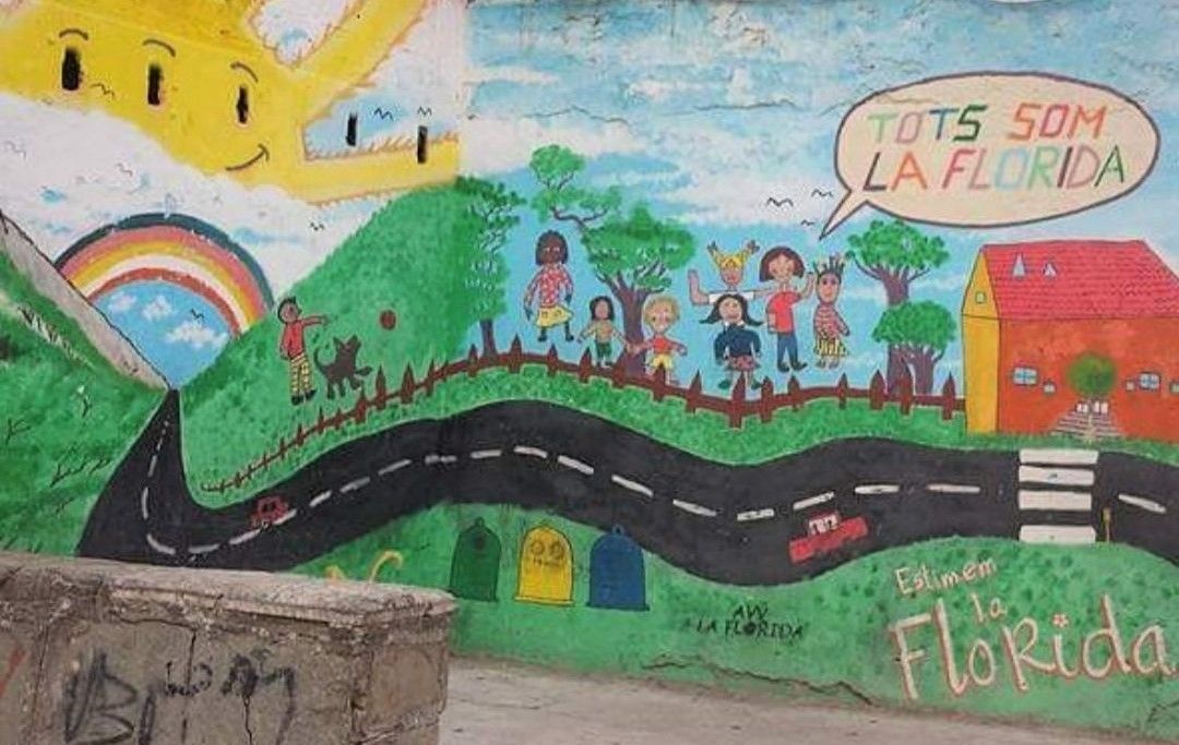 Mural de la Asociación de vecinos y vecinas del barrio de La Florida de L'Hospitalet.