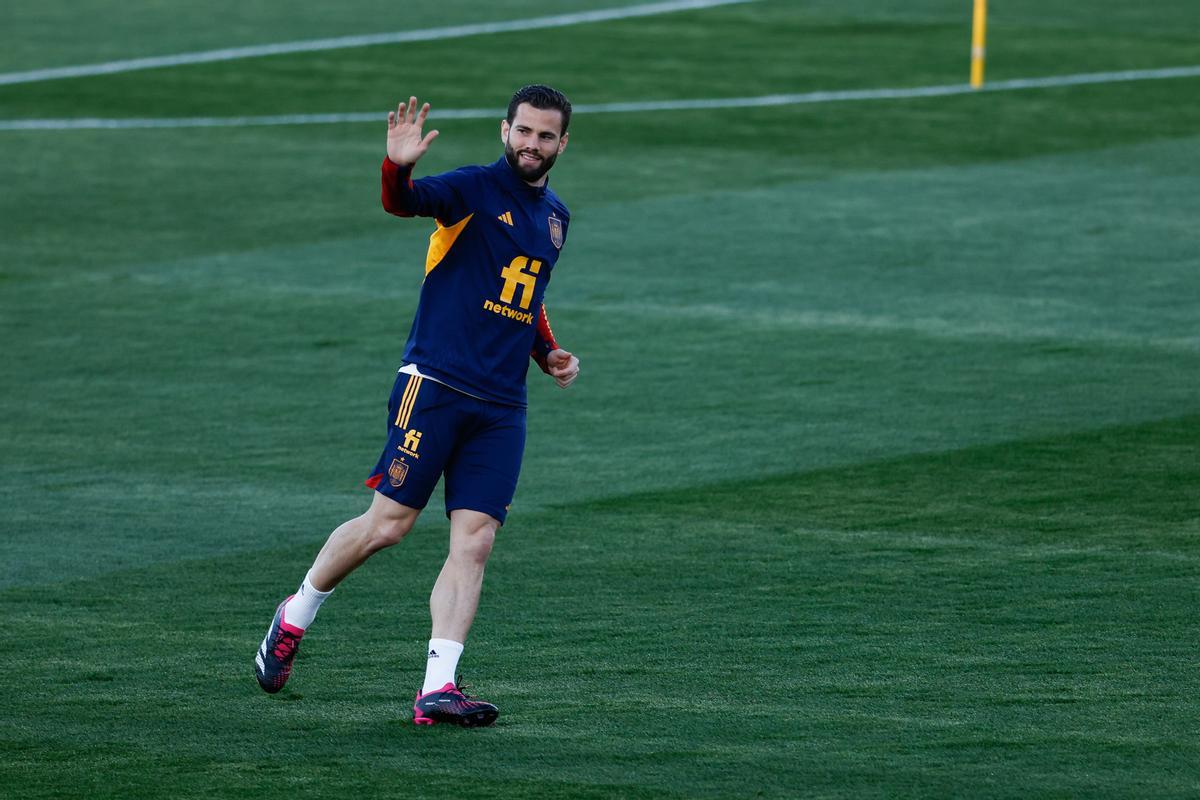 Nacho, jugador del Real Madrid, durante la concentración de la selección española.